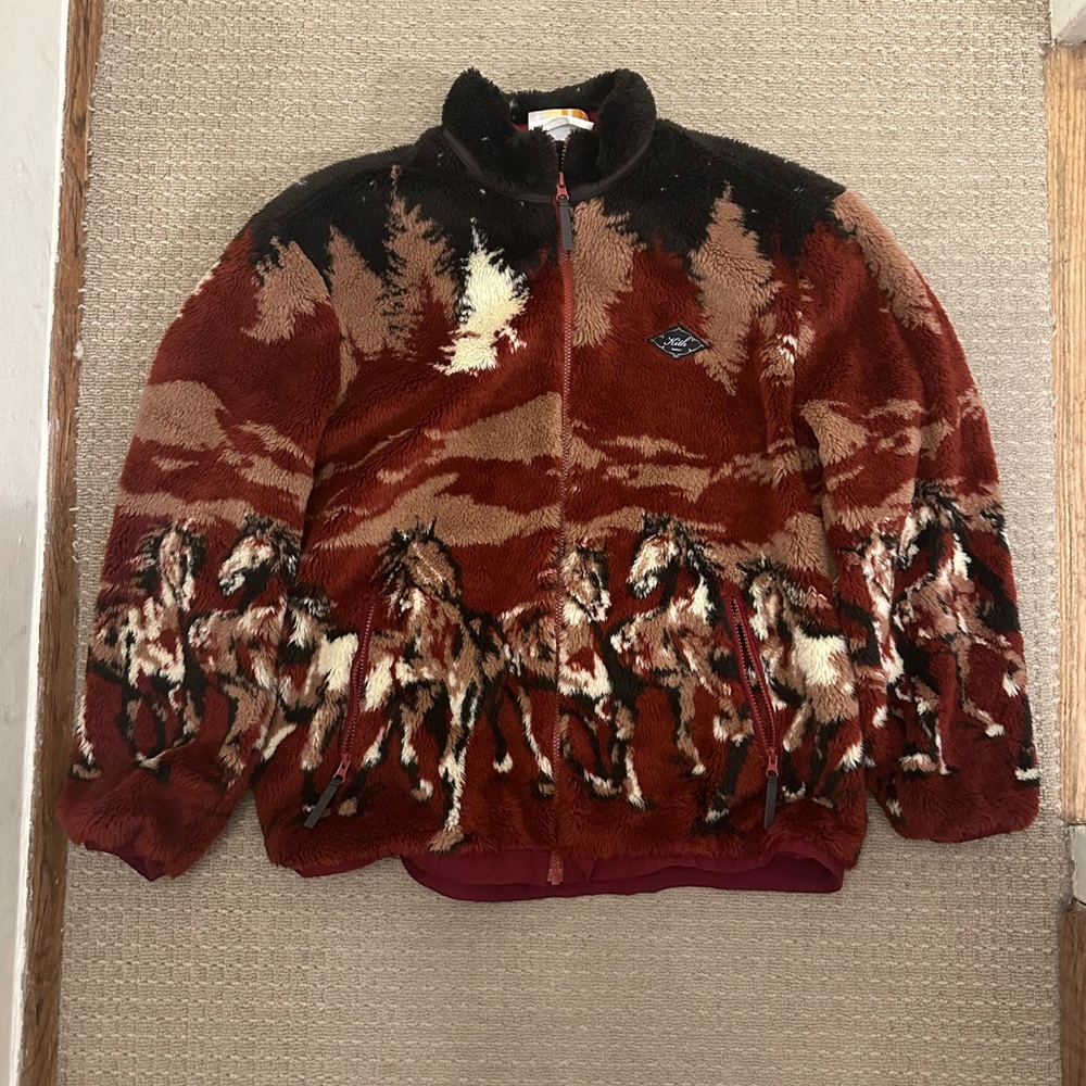 Kith maroon sherpa fleece size medium